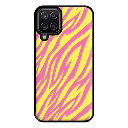 Neon Zebra Print Phone Case for Galaxy A12