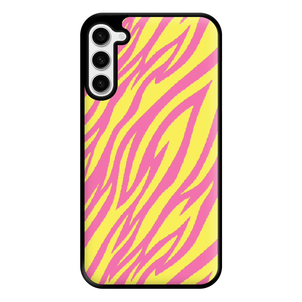 Neon Zebra Print Phone Case for Galaxy S23 Plus