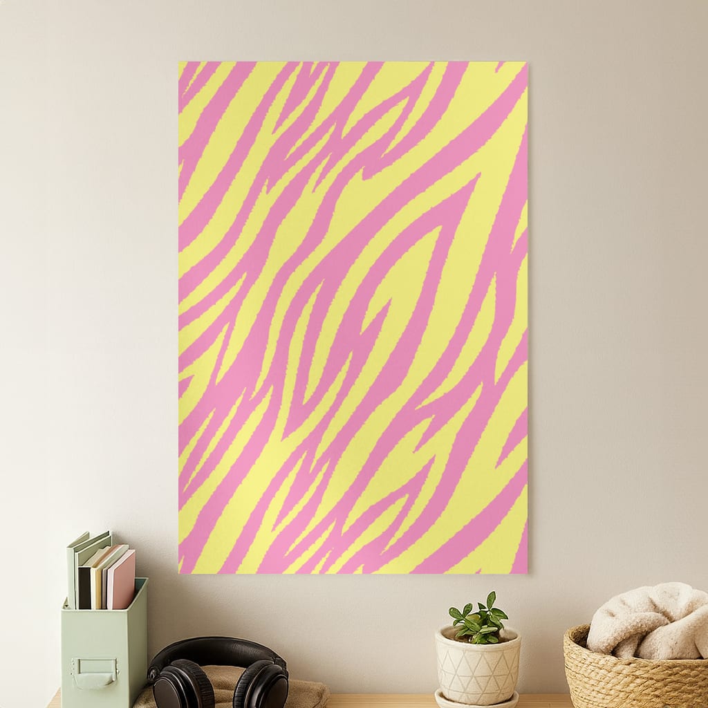 Neon Zebra Print Poster
