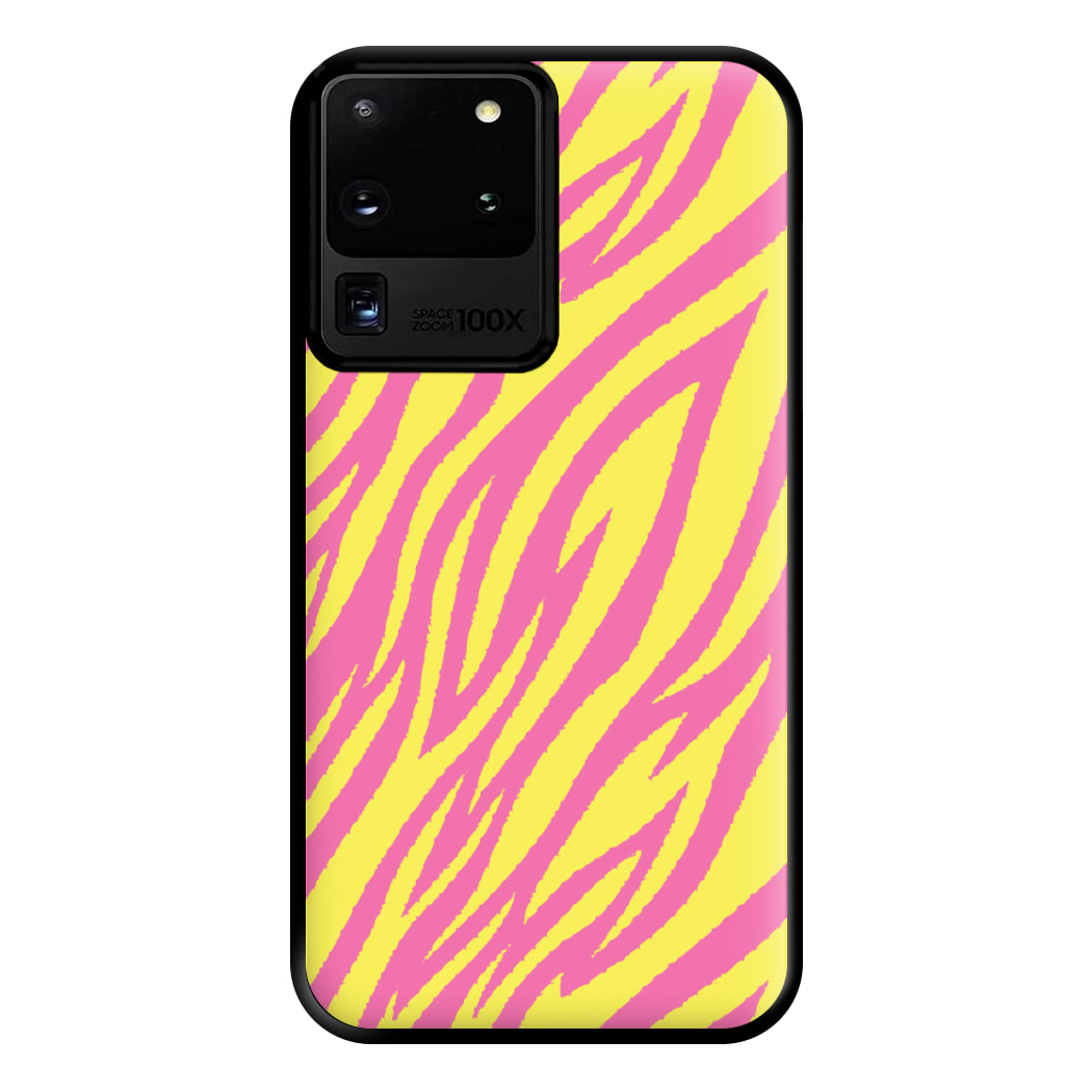 Neon Zebra Print Phone Case for Galaxy S20 Ultra
