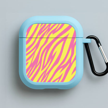 Neon Zebra Print Blue AirPods Case