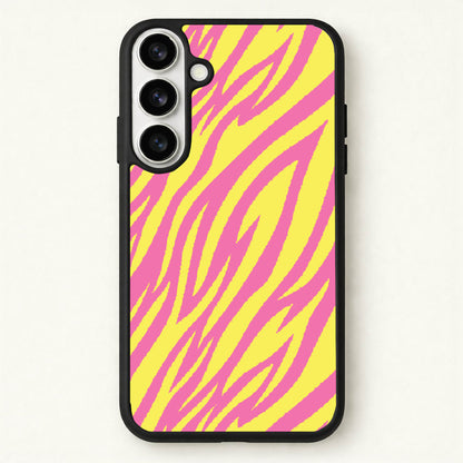 Neon Zebra Print Phone Case for Galaxy S26