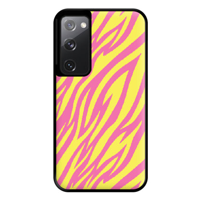 Neon Zebra Print Phone Case for Galaxy S20FE