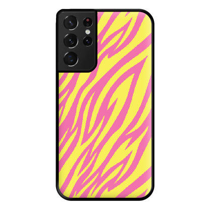 Neon Zebra Print Phone Case for Galaxy S21 Ultra
