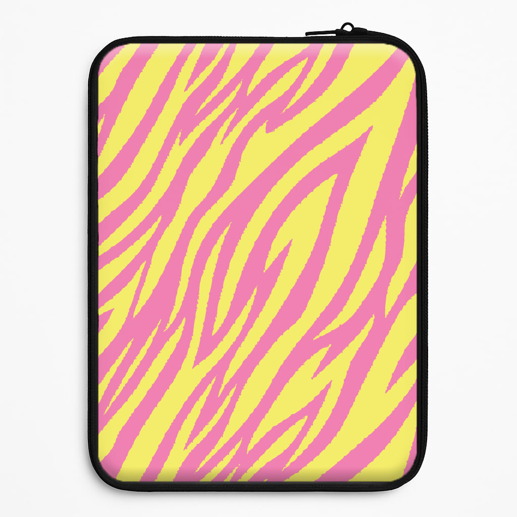 Neon Zebra Print Laptop Sleeve