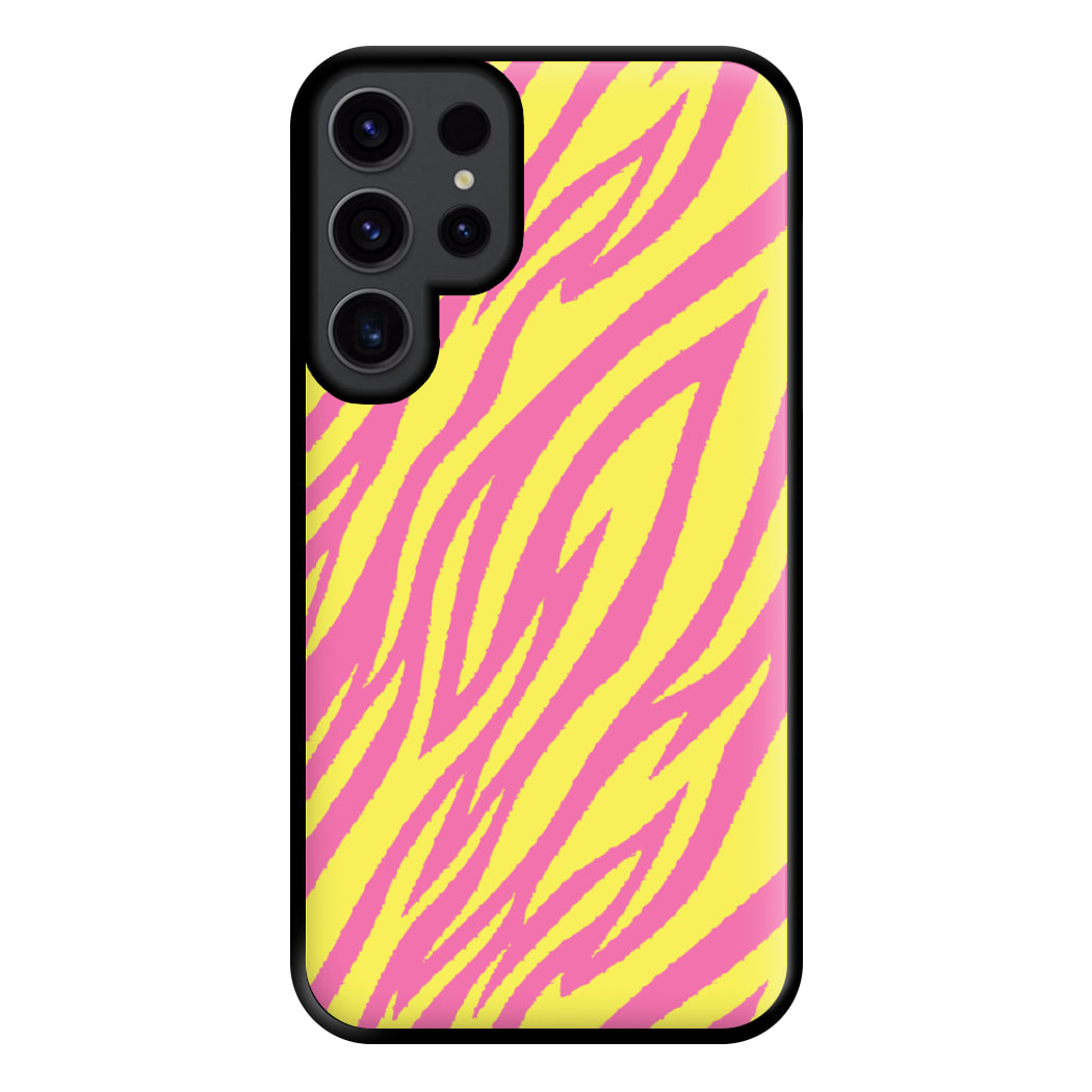 Neon Zebra Print Phone Case for Galaxy S23 Ultra