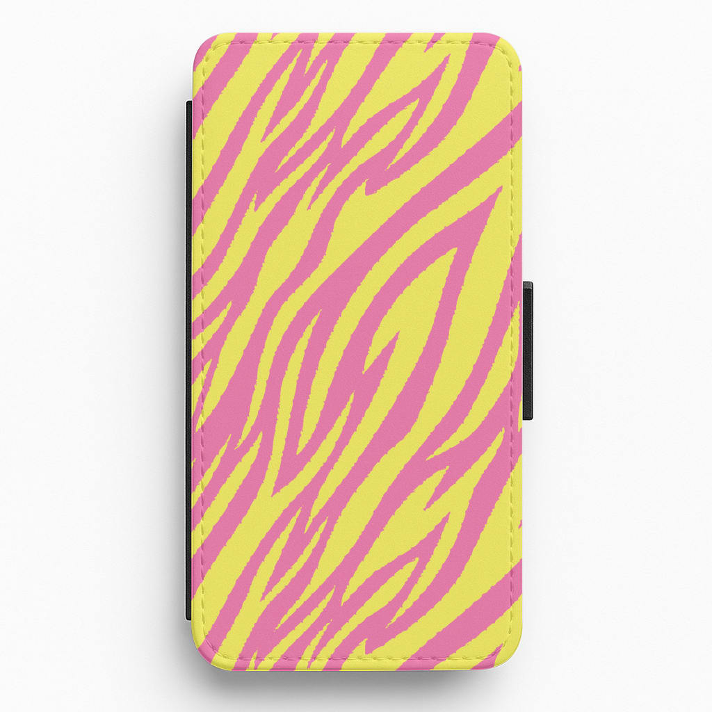 Neon Zebra Print Flip / Wallet Phone Case