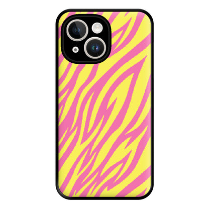 Neon Zebra Print Phone Case for iPhone 14 Plus