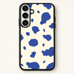 Blue Cow Print Phone Case for Galaxy S26 Plus