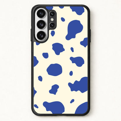 Blue Cow Print Phone Case for Galaxy S26 Ultra