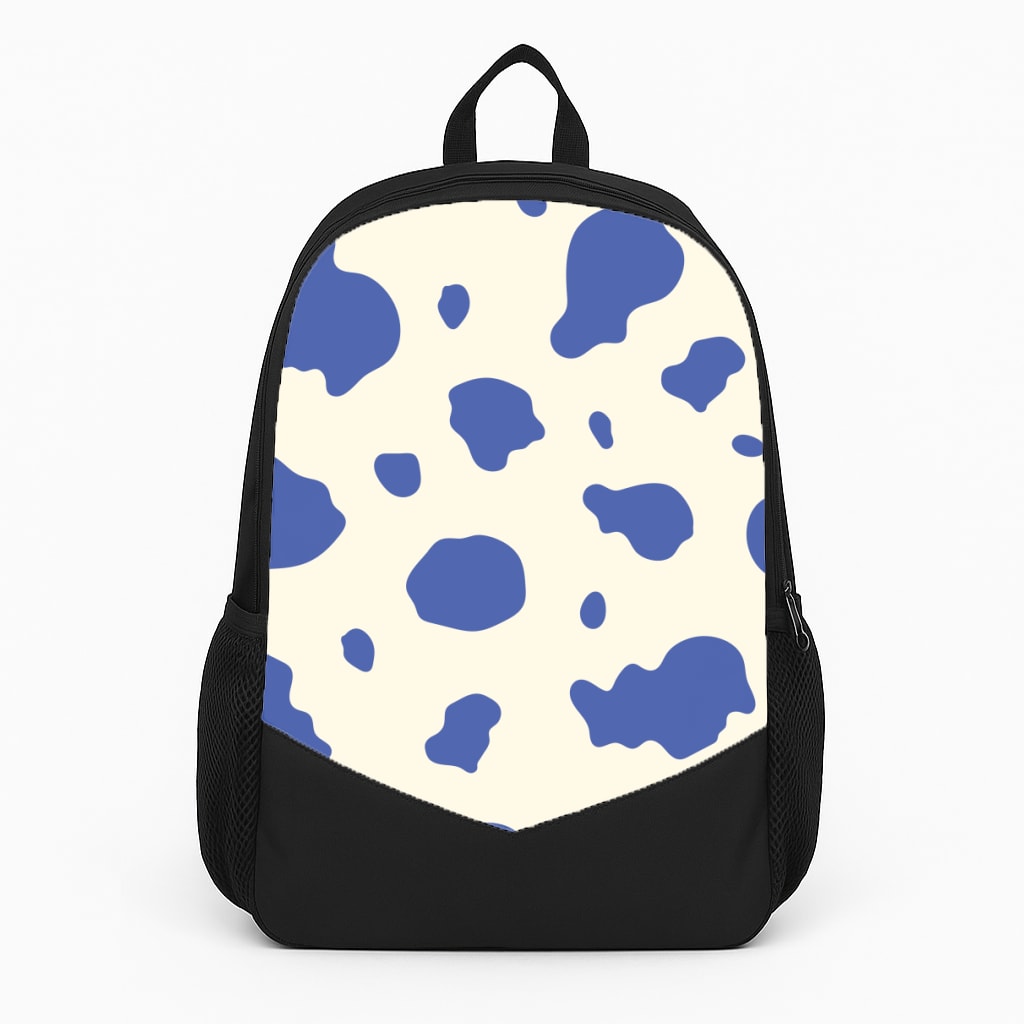 Blue Cow Print Backpack