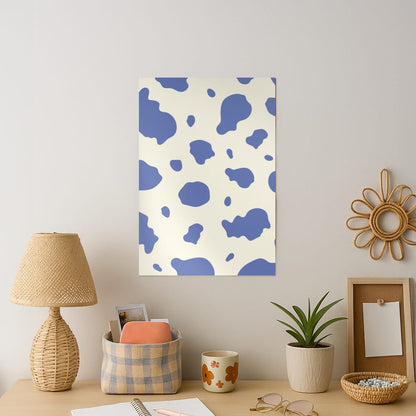 Blue Cow Print Art Print