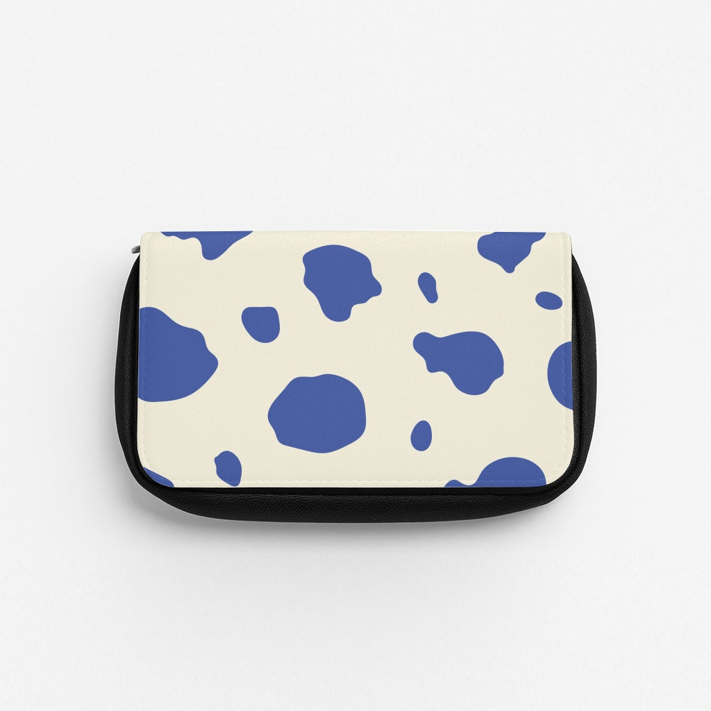 Blue Cow Print Pencil Case