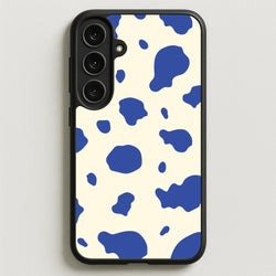 Blue Cow Print Phone Case for Galaxy S25FE