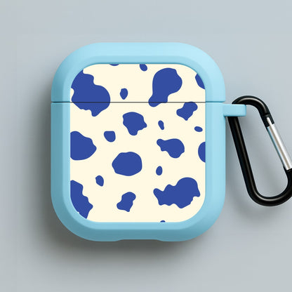 Blue Cow Print Blue AirPods Case