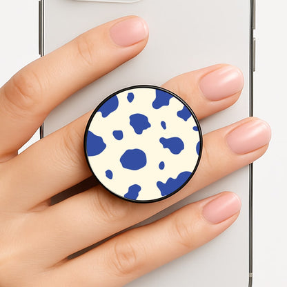 Blue Cow Print Phone Grip