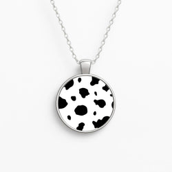 Cow Print 2 Circle Necklace