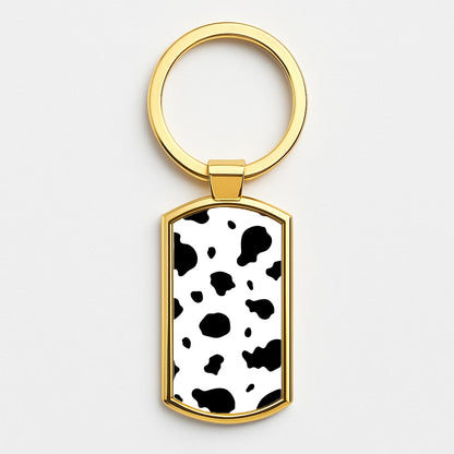 Cow Print 2 Gold Keyring