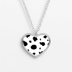 Cow Print 2 Heart Necklace