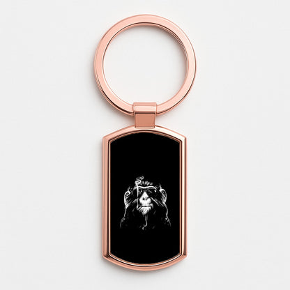 Smoking Monkey Rose Gold Keyring