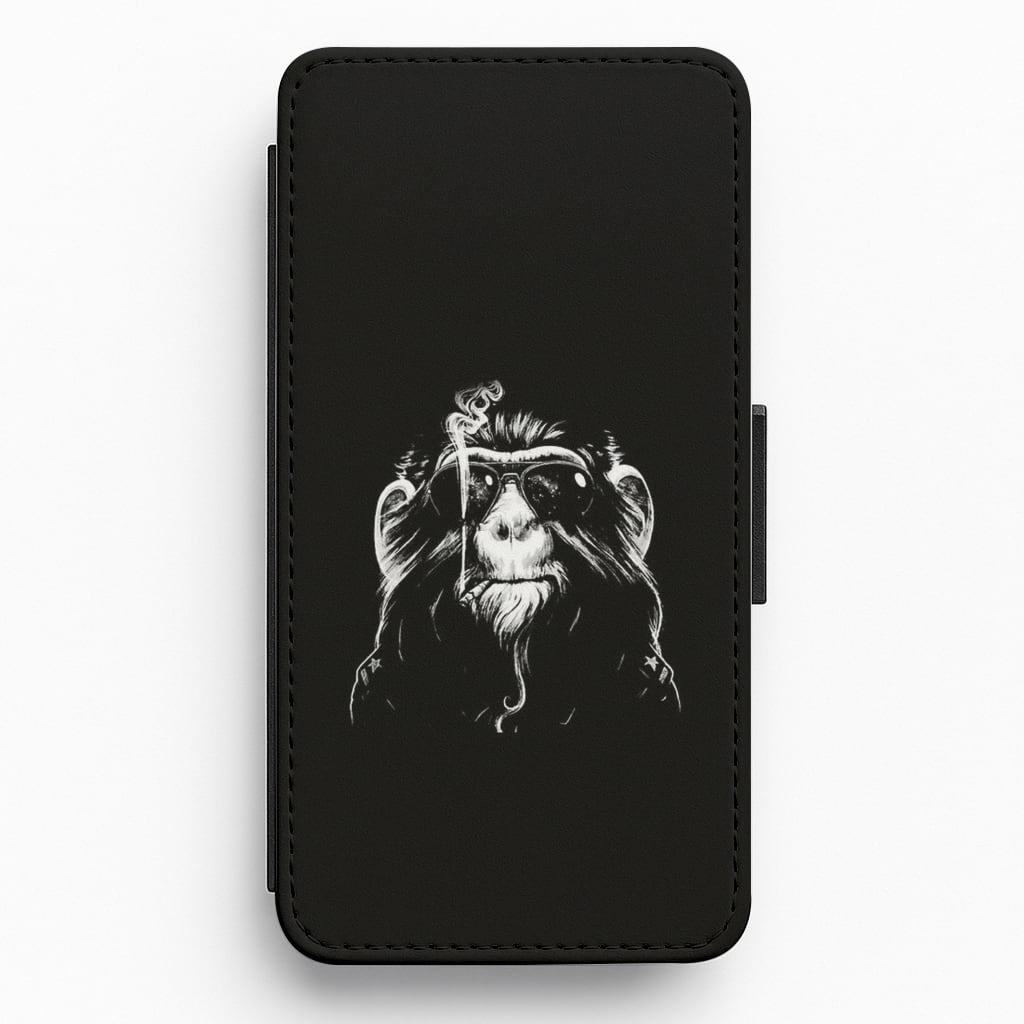 Smoking Monkey Flip Wallet Phone Case
