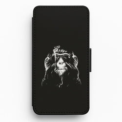 Smoking Monkey Flip Wallet Phone Case