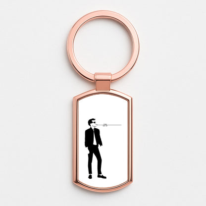 A Monkeys Silhouette Rose Gold Keyring