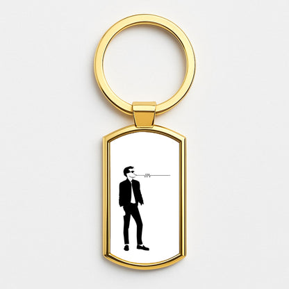 A Monkeys Silhouette Gold Keyring
