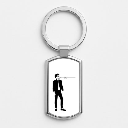 A Monkeys Silhouette Silver Keyring