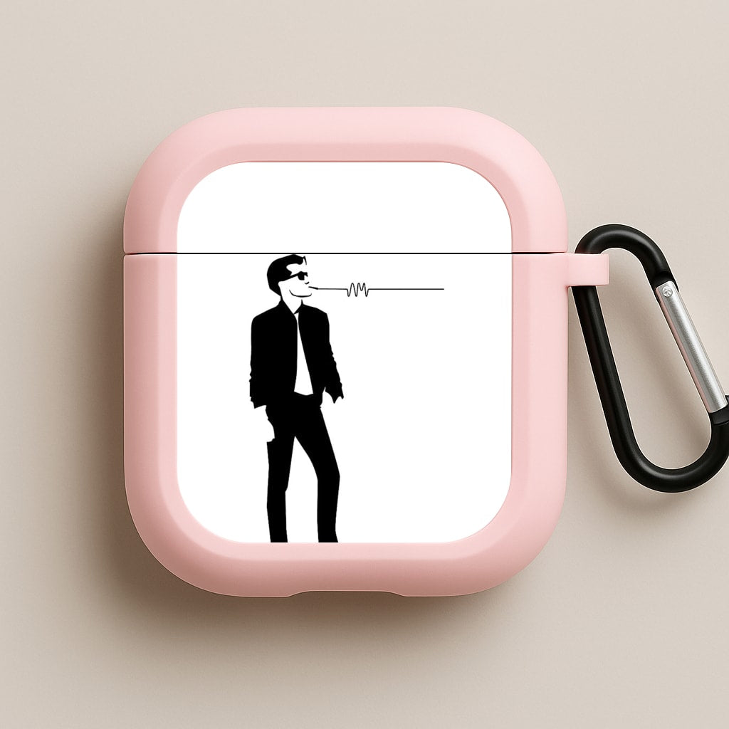 A Monkeys Silhouette Pink AirPods Case