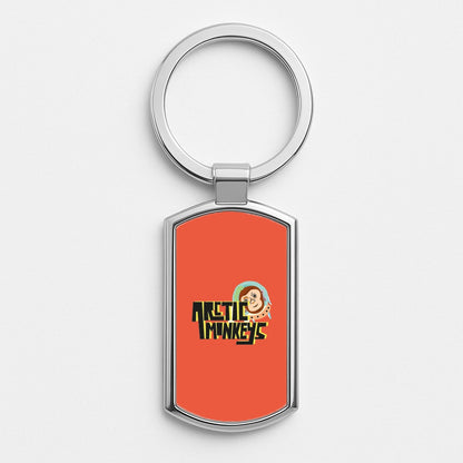 Space Monkey Silver Keyring