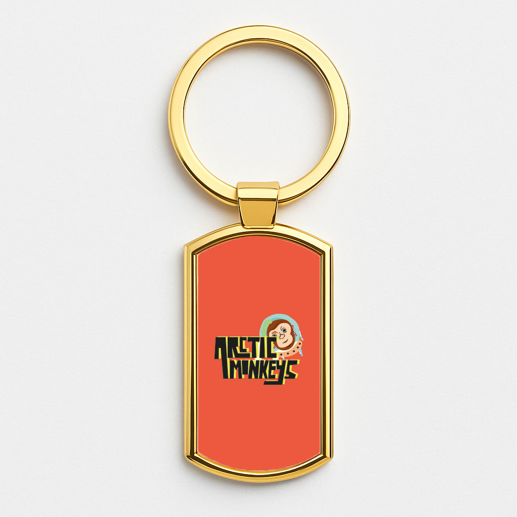 Space Monkey Gold Keyring