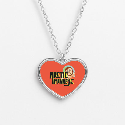 Space Monkey Heart Necklace
