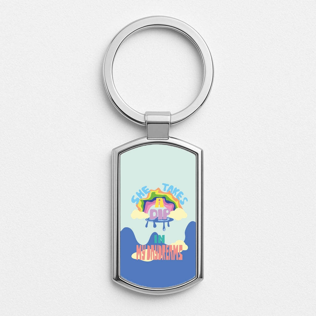 She takes a dip in my daydreams Silver Keyring