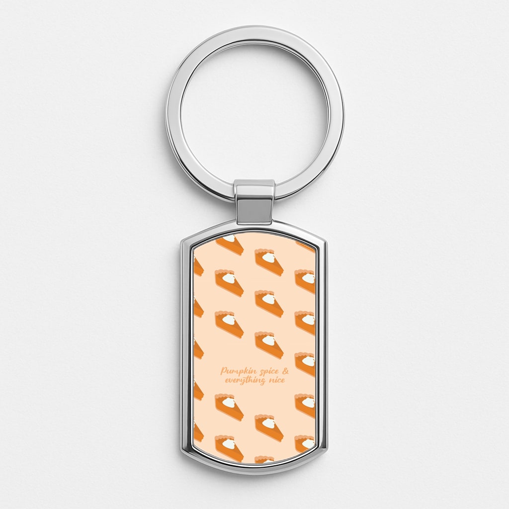 Pumpkin Spice And Everything Nice - Autumn Silver Keyring