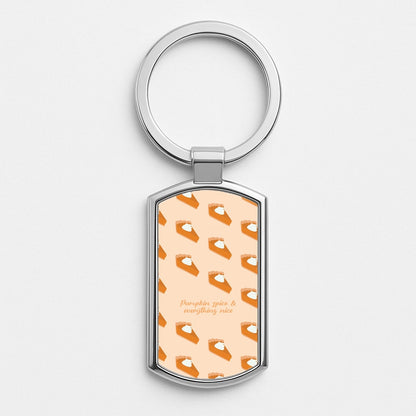 Pumpkin Spice And Everything Nice - Autumn Silver Keyring