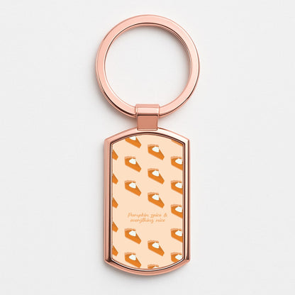 Pumpkin Spice And Everything Nice - Autumn Rose Gold Keyring