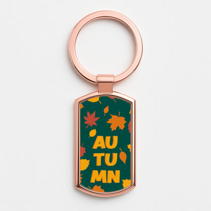 Leaves - Autumn Rose Gold Keyring