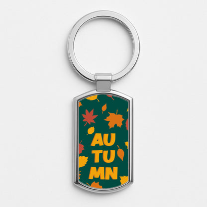 Leaves - Autumn Silver Keyring