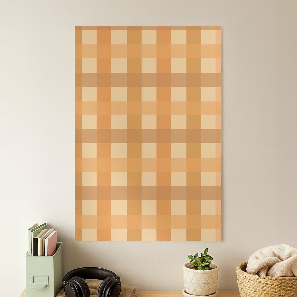 Orange Plaid Pattern- Autumn Poster