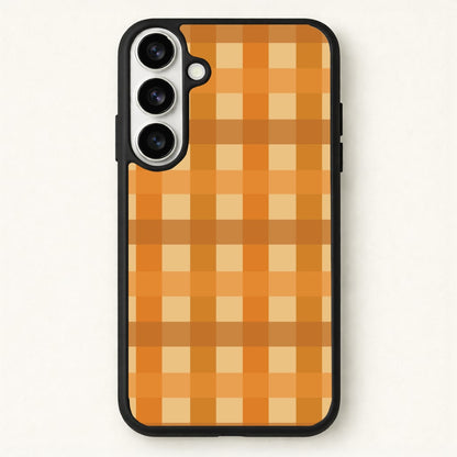 Orange Plaid Pattern- Autumn Phone Case for Galaxy S26 Plus