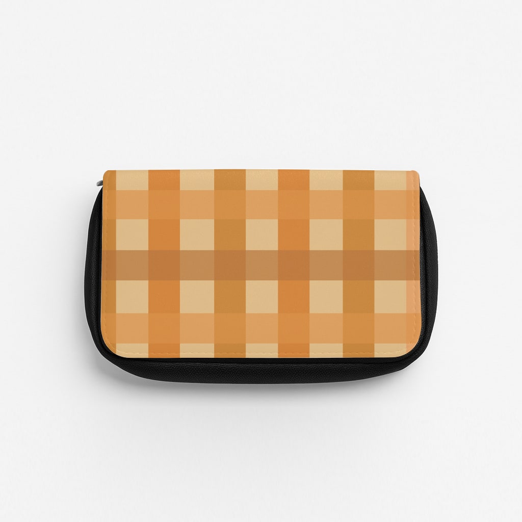 Orange Plaid Pattern- Autumn Pencil Case