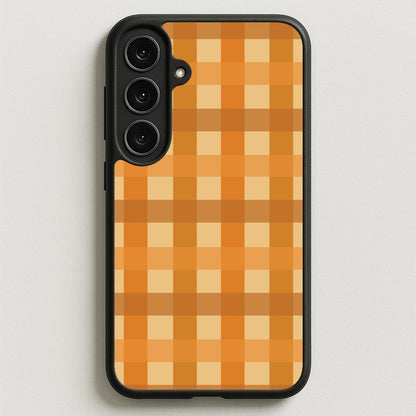 Orange Plaid Pattern- Autumn Phone Case for Galaxy S25FE