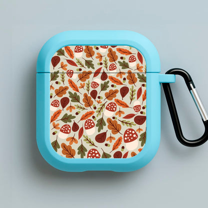 Autumn Pattern Blue AirPods Case