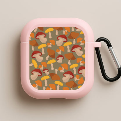Mushroom Pattern - Autumn  Pink AirPods Case