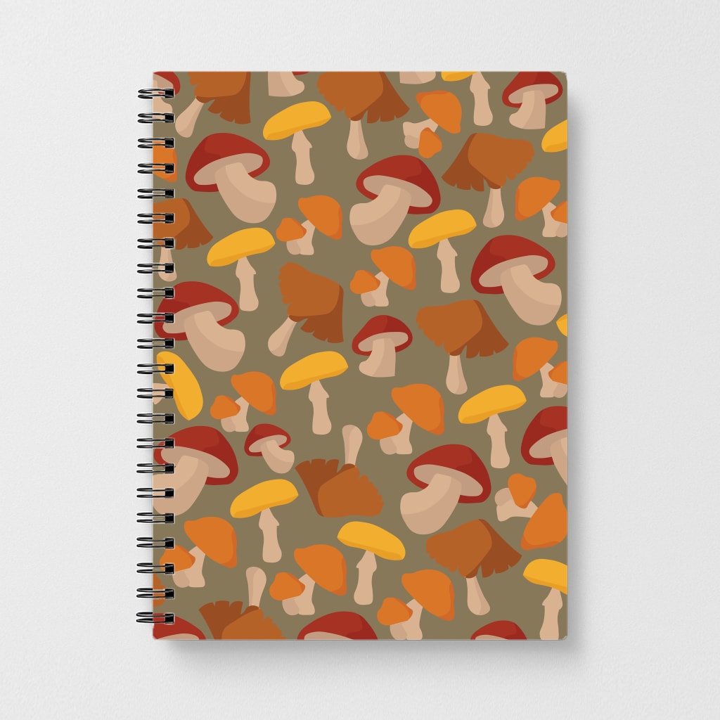 Mushroom Pattern - Autumn  Notebook