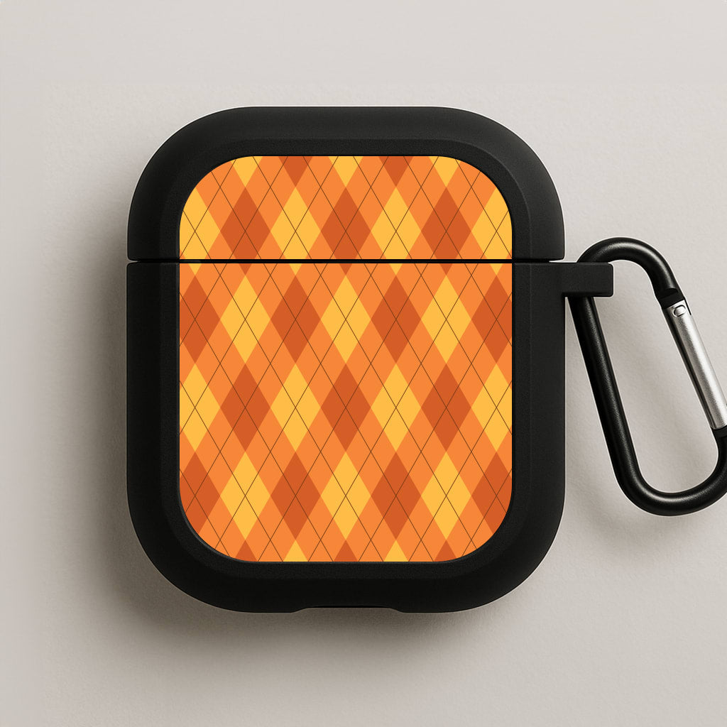 Orange Argyle Pattern AirPods Case