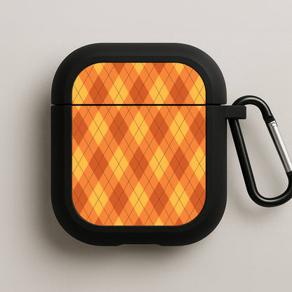 Orange Argyle Pattern AirPods Case