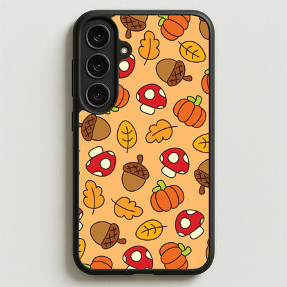 Cartoon Autumn Icons Pattern Phone Case for Galaxy S25FE