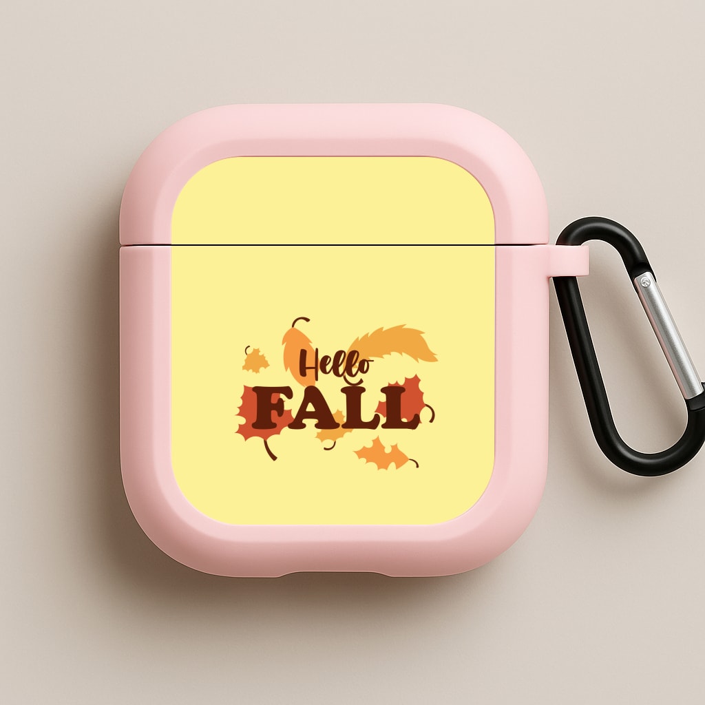 Hello Fall Pink AirPods Case